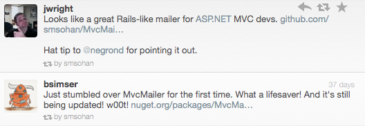 MvcMailer Tweets